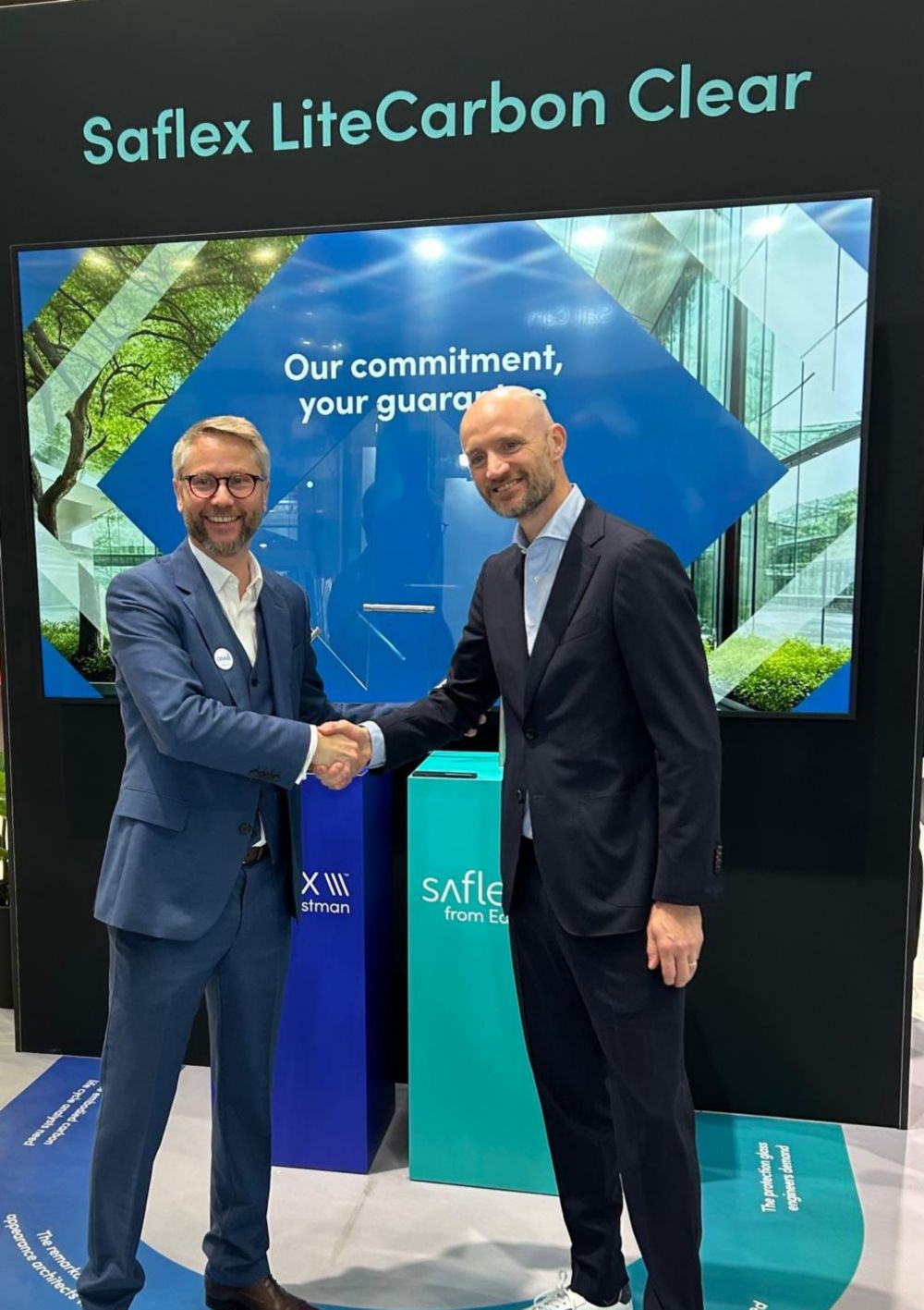 Oliver Osborne with Eastman and Fabrice Desmons with Saint-Gobain 